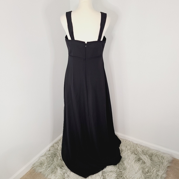 David's Bridal Black Full Length Bridesmaid Gown Size 10 - Picture 2 of 10